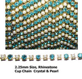 Brass Plated Rhinestone Cup Chain, Sold By Per metar, Also available in Gold plated, Silver plated