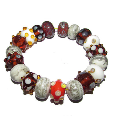 Handmade Lampworked Bead Set Sold Per set, Size about 12-16mm length 14~ 18 Centimeter