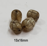 10 Pcs Pack Size about 15x16mm Resin Beads Crackle