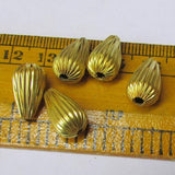 10 Pcs Pkg. Brass Material Brass plated Hollow Metal Beads, Size Sacle