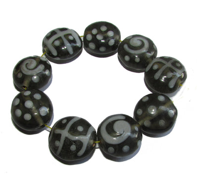 Handmade Lampworked Bead Set Sold Per set, Size about 12-16mm length 14~ 18 Centimeter