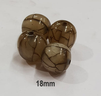 10 Pcs Pack Size about 18mm Resin Beads Crackle