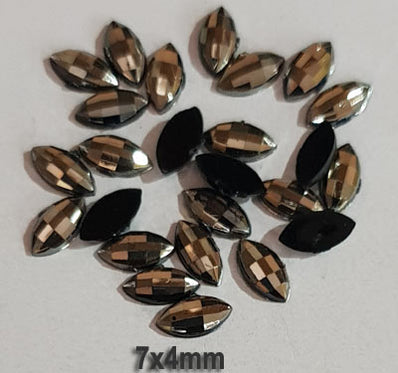 500 Pcs Boat Shape Acrylic Rhinestones Flat Back Approx size shown on images