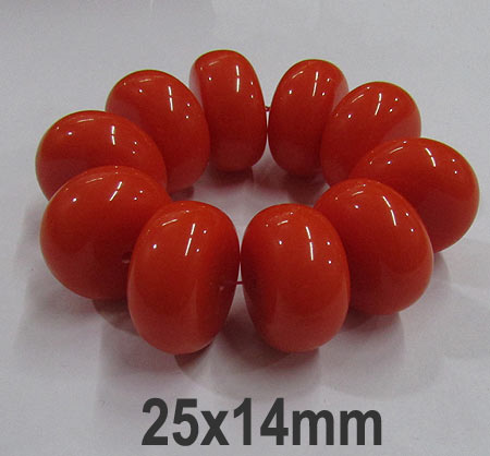 10 Pcs Pack Size about 14x25mm,Roundell, Resin Beads, Orange Color,