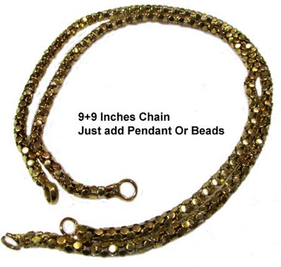 Size: 3mm, 9+9 Inches 2 chain with both side loop, Add double loop Pendants, clasps, beads etc for Making Jewellery