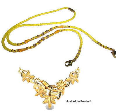 High Quality,Czech (Preciosa) Beaded Pendant Holder extention Neck, 22" Long Note: Pendant is Just Idea)