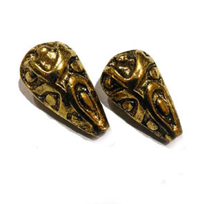 10 Pcs Pack, Approx Size 32x17mm,Aluminum Metal Beads, Antiqued, Light Weight for Tribal Jewellery