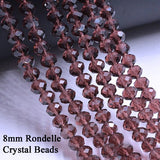 Dark Purple 8x6mm Crystal Rondelle Beads, Crystal Glass Beads For Jewelry making Length of strand: 41 cm ( 16 inches ) About 70~72 Beads