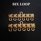 10 Pcs Pack in approx Size 30x12 mm Gold Oxidized 6 loop Spacer Bar Beads for Jewelry making