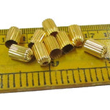 10 Pcs Pkg. Brass Material Micron plated Hollow Metal Beads, Size Sacle