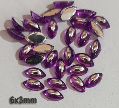 500 Pcs Boat Shape Acrylic Rhinestones Flat Back Approx size shown on images