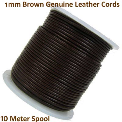 1mm Brown Genuine Leather Cords, Sold by 10 Meter Pkg.