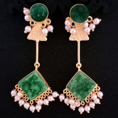 Druzzy''EXCLUSIVE''50-65 mm Hand Crafted Kundan Earrings Sold by per Pair pack