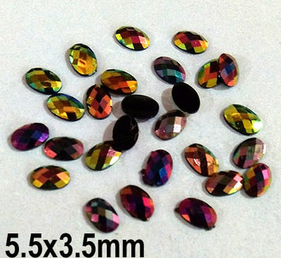 500 Pcs Oval Shape Acrylic Stone, size mentioned on image