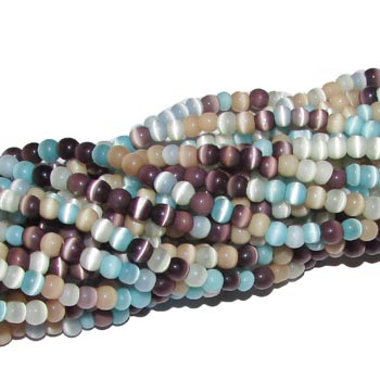 Monalisa Beads, 3 Strands/ line Beads, Glass Beads Cats Eye, Size 3mm, Sold By Per Strands 16 Inch