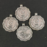 10 Pcs Pack, Oxidized Coin Bead Charms for Making Jewellery 24x20mm Coin Pendant Charms