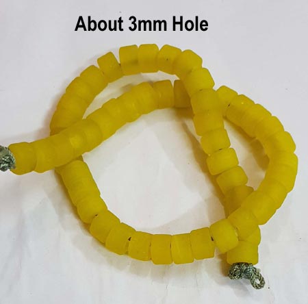 11x7mm, About 3~4mm Hole, Yellow Frosted, Fine Quality of Beads