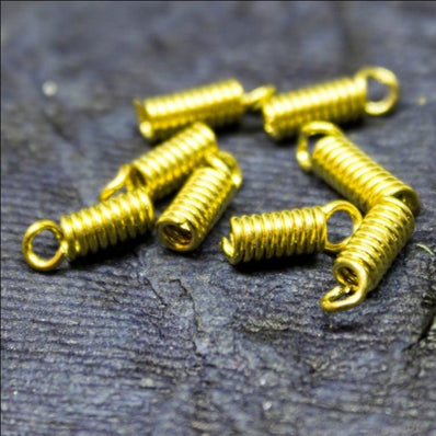 50 Pieces Pack Spring wire coil crimp beads, fit for 3 mm cords