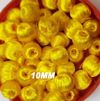 Hand Woven Silk Beads, Sold Per Pack of 20 Pcs