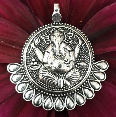 50X53mm Size German Silver Ganesha Pendant Sold By Per Pcs.