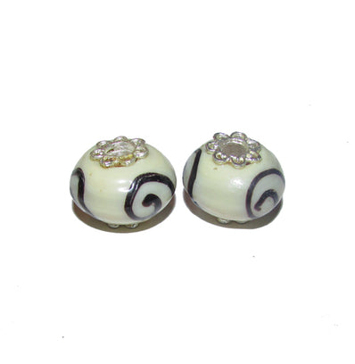 4 Pcs Pack, Large Hole Murano Lampwork Beads 14-16mm