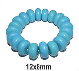 10 Pcs Pack Size about 12x8mm,Roundell, Resin Beads, Turquoise Color,