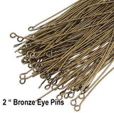 Eye Pins, 2" Long, 22 Gauge Wire, About 100 Pcs Pack