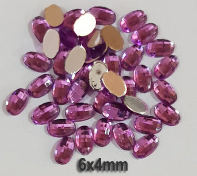 500 Pcs Oval Shape Acrylic Stone, size mentioned on image