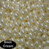 8 mm Cream Color High Quality Acrylic Pearl flux Beads for Jewelry and Craft,sold by 50 gram Pack,about 180-200 Beads For Bulk quantity order Get special Rate