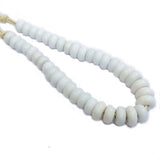 Graduation Milky White Opaque Tribal Glass Beads, 40 Beads in a Line, 3 Sizes beads as 8x12mm, 8x14mm, 9x18mm, Hole size about 3mm
