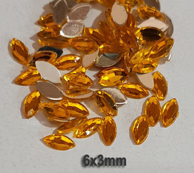 500 Pcs Boat Shape Acrylic Rhinestones Flat Back Approx size shown on images