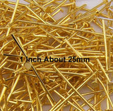 Gold Color, Head Pins, Size 1" Long, Sold Per Pack of 50 Grams, About 500 to 530 Pcs