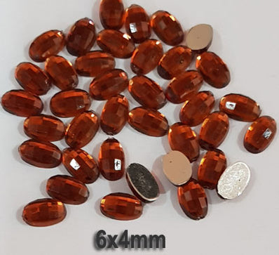 500 Pcs Oval Shape Acrylic Stone, size mentioned on image