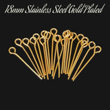 50 Grams Pack, Approx 000~000 Pcs in a Pack 18mm Small Size Stainless steel eye pin (Loop pin) in 23 Gauge wire for