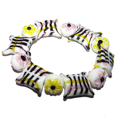 Handmade Lampworked Bead Set Sold Per set, Size about 12-16mm length 14~ 18 Centimeter