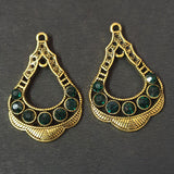 42x28mm, Antique Hoop Chandbali Earrings This beautiful pair of chandbalis with delicate filigree work enameled  stones