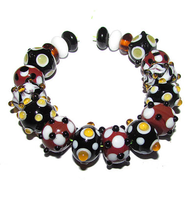 Handmade Lampworked Bead Set Sold Per set, Size about 12-16mm length 14~ 18 Centimeter