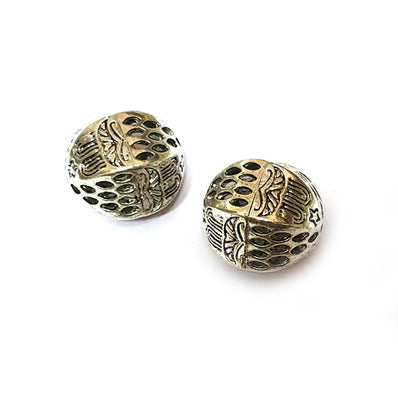 2 Pcs Pack Larger Size Filigree Handmade Beads