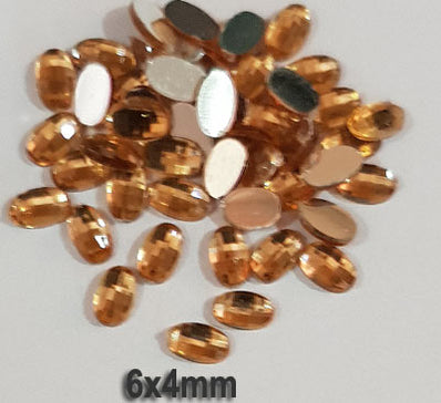 500 Pcs Oval Shape Acrylic Stone, size mentioned on image