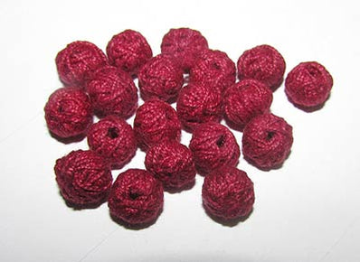 Handmade cotton thread beads, Average size 9 to 10mm, Sold by 20 pcs pkg.