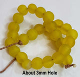 18mm, About 3~4mm Hole, Yellow Frosted, Fine Quality of Beads