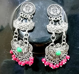 Afghan earring, Silver oxidized plated, Sold By Per Pair