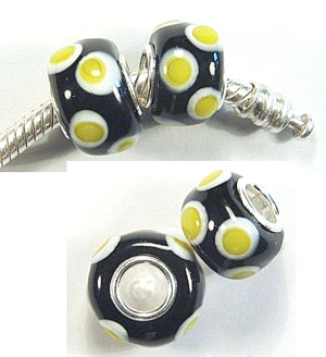 4 Pcs Pack, Large Hole Murano Lampwork Beads 14-16mm