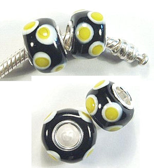 4 Pcs Pack, Large Hole Murano Lampwork Beads