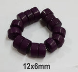 10 Pcs Pack Size about 12x6mm,Tyre, Resin Beads, Purple Color,