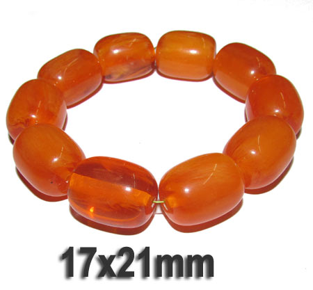 10 Pcs Pack Size about 17x21mm,Barrel, Resin Beads, Amber Color,