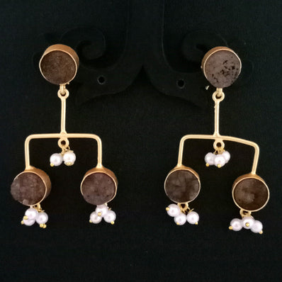 Druzzy''EXCLUSIVE''40-50 mm Hand Crafted Kundan Earrings Sold by per Pair pack