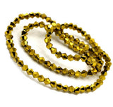 576 Pcs Beads Crystal 4mm Size, Bi cone Shape Glass Beads Golden