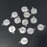 50 Pcs Pack, Coin Bead charm Pendants for Jewelry Maing in Size approx 15x12mm