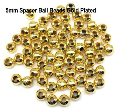 500 Pcs Pack 5mm ,Round Ball Metal Spacer Beads Best for jewellery Making